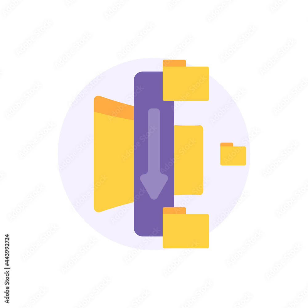 illustration of the concept icon compress the size of a file or document. resize or reduce a file. converter. illustration of a flat cartoon style folder. vector element design illustration of the concept icon compress the size of a file or document. resize or reduce a file. converter. illustration of a flat cartoon style folder. vector element design