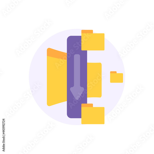 illustration of the concept icon compress the size of a file or document. resize or reduce a file. converter. illustration of a flat cartoon style folder. vector element design