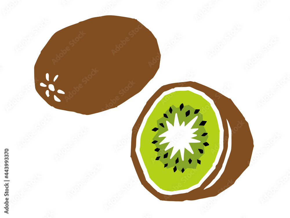 Obraz premium キウイ レトロなかわいいイラスト