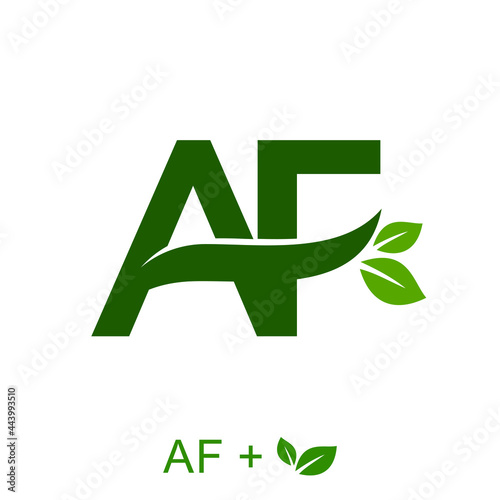 Letter AF with a leaf concept. Very suitable various business purposes also for symbol, logo, company name, brand name, personal name, icon and many more.