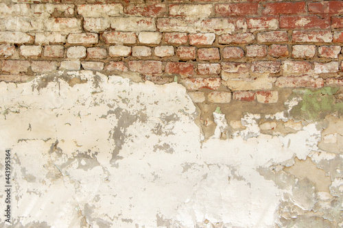 Texture of damaged brick wall