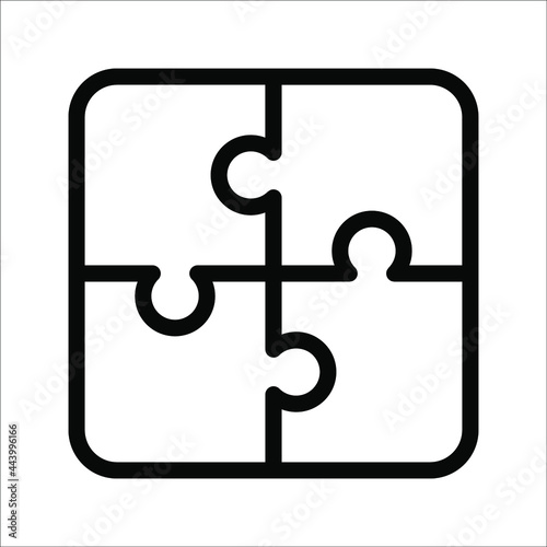 Jigsaw puzzle for business stock, Vector illustration on white background. color editable epa 10.