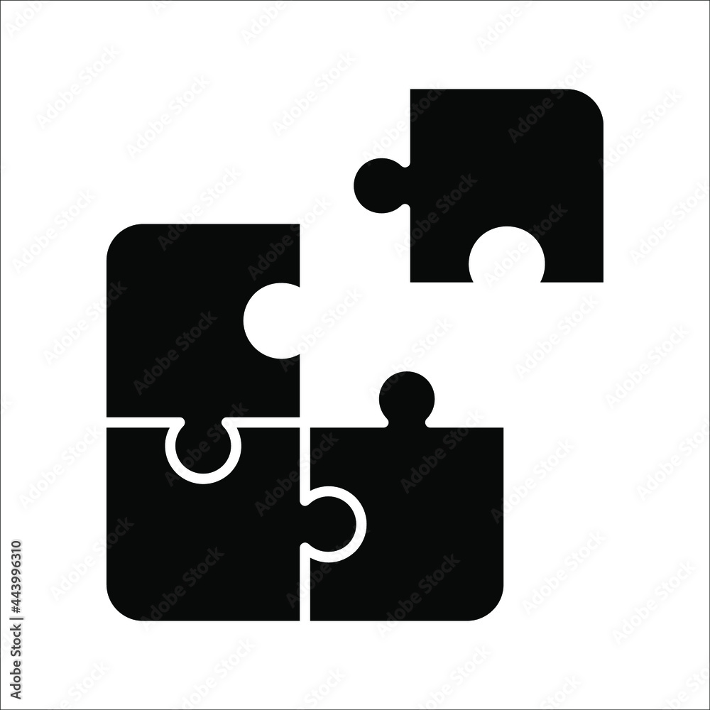 Jigsaw puzzle for business stock, Vector illustration on white background. color editable epa 10.