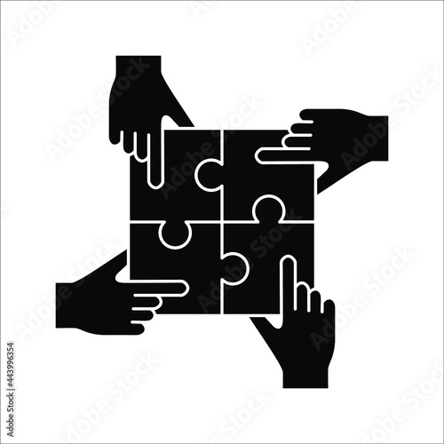 Jigsaw puzzle for business stock, Vector illustration on white background. color editable epa 10.