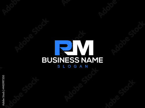 Letter PM Logo, creative pm company logo icon vector for business photo