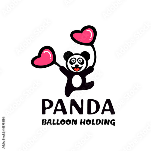 Simple Mascot Logo Design Panda. Abstract, emblem, design, concept, logo, logotype, element