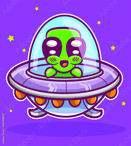 Cute big-eyed alien in his spaceship traveling the Universe.
In the Infinity of Space, this Cute, Bright-Eyed Alien travels the length and breadth of the universe in his spaceship.