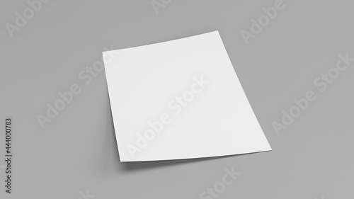 Flyer mockup. Empty page Mockup. Blank paper Mockup. 3D Illustration.
