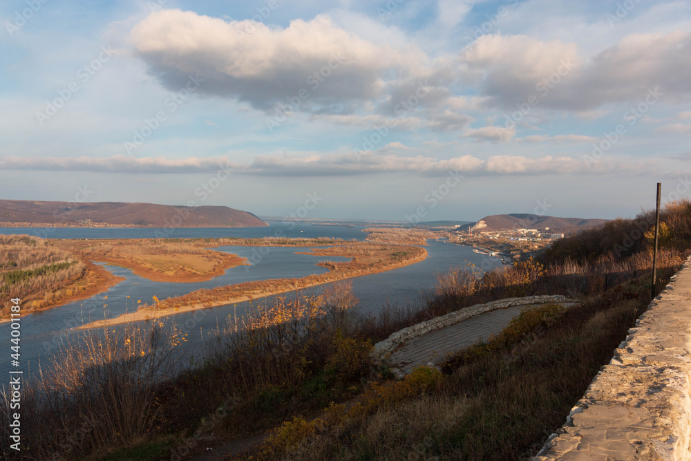 Volga river from the observation deck in Samara