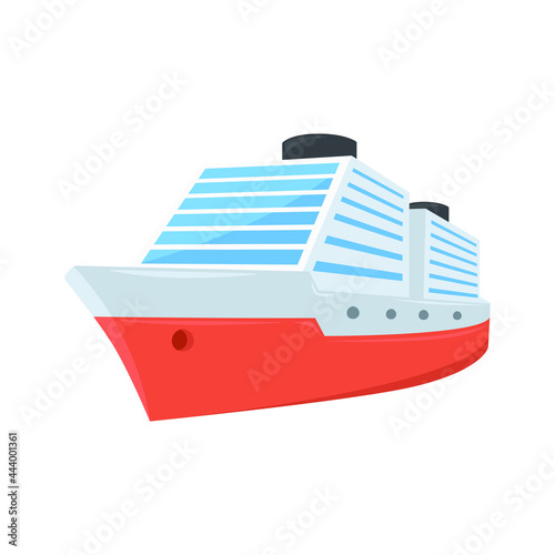 Cruiser Sign Emoji Icon Illustration. Ocean Transport Vector Symbol Emoticon Design Clip Art Sign Comic Style.