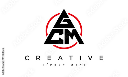 GCM triangle letter logo with circle photo