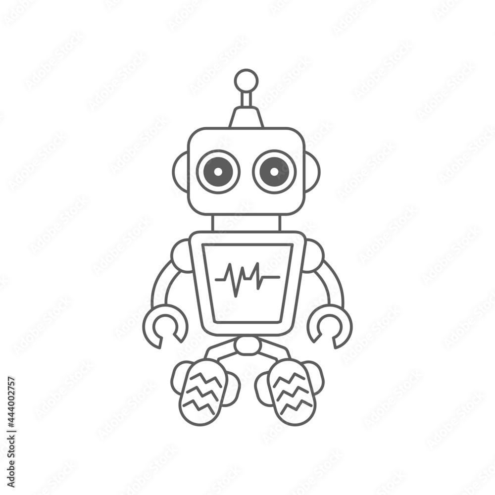 Robots outline vector icon. Thin line black robots icon, flat vector simple element illustration from editable artificial intelligence concept isolated on white background Robots outline vector icon. Thin line black robots icon, flat vector simple element illustration from editable artificial intelligence concept isolated on white background