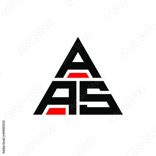 AAS triangle letter logo design with triangle shape. AAS triangle logo design monogram. AAS triangle vector logo template with red color. AAS triangular logo Simple, Elegant, and Luxurious Logo. AAS  photo