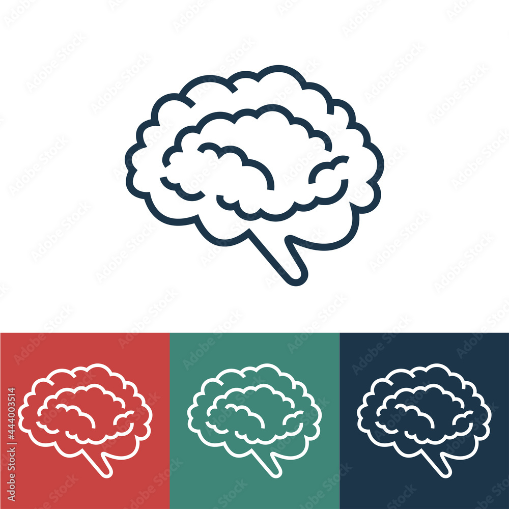 Linear vector icon with brain Linear vector icon with brain