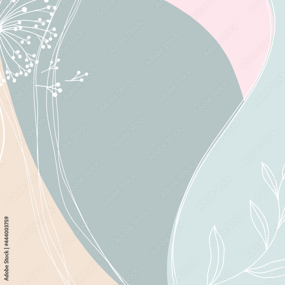 Watercolor one line drawing botanical background, leaf plant design, abstract wallpaper Watercolor one line drawing botanical background, leaf plant design, abstract wallpaper