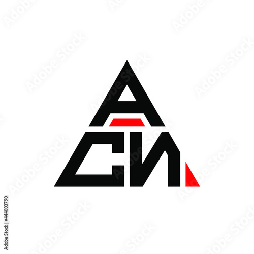 ACN triangle letter logo design with triangle shape. ACN triangle logo design monogram. ACN triangle vector logo template with red color. ACN triangular logo Simple, Elegant, and Luxurious Logo. ACN 