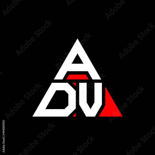 ADV triangle letter logo design with triangle shape. ADV triangle logo design monogram. ADV triangle vector logo template with red color. ADV triangular logo Simple, Elegant, and Luxurious Logo. ADV 