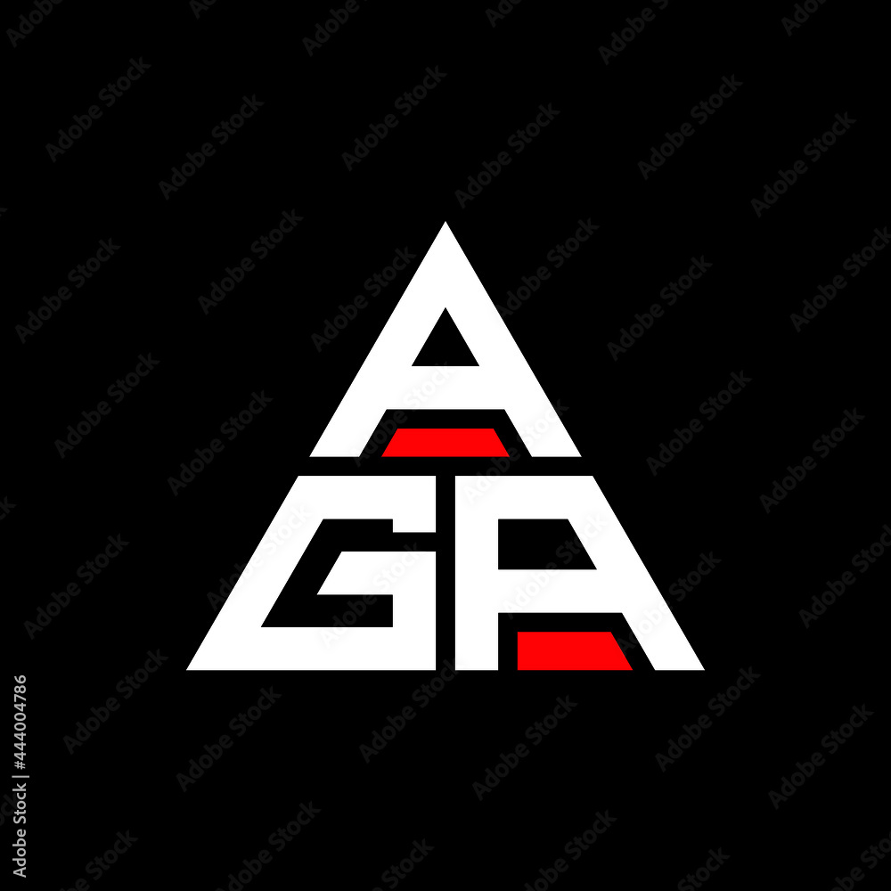 AGA triangle letter logo design with triangle shape. AGA triangle logo design monogram. AGA triangle vector logo template with red color. AGA triangular logo Simple, Elegant, and Luxurious Logo. AGA 