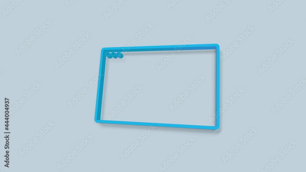Browser window 3d icon animation isolated on blue background. 4K Browser window 3d icon animation isolated on blue background. 4K