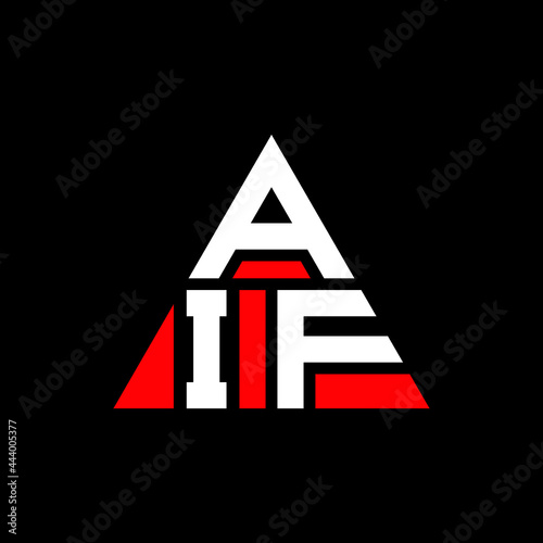 AIF triangle letter logo design with triangle shape. AIF triangle logo design monogram. AIF triangle vector logo template with red color. AIF triangular logo Simple, Elegant, and Luxurious Logo. AIF  photo