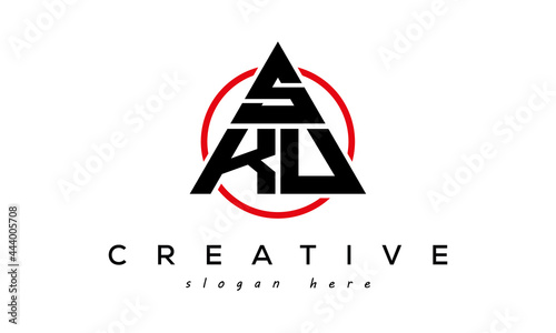 SKU triangle letter logo with circle