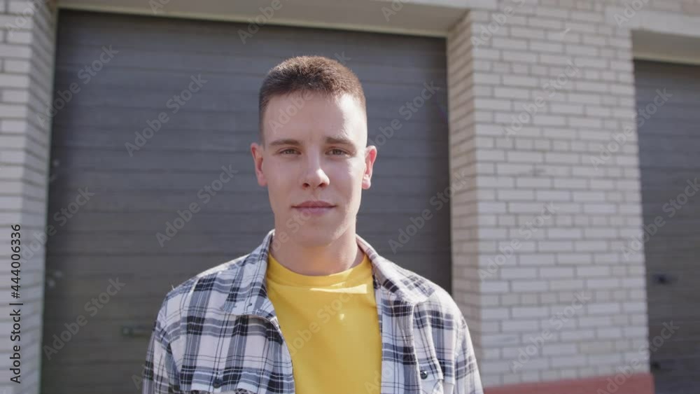 Close-up view of man focused on camera Close-up view of man focused on camera
