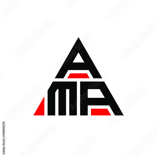 AMA triangle letter logo design with triangle shape. AMA triangle logo design monogram. AMA triangle vector logo template with red color. AMA triangular logo Simple, Elegant, and Luxurious Logo. AMA 