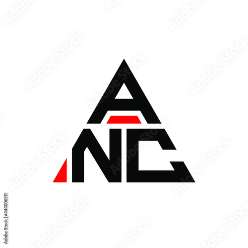 ANC triangle letter logo design with triangle shape. ANC triangle logo design monogram. ANC triangle vector logo template with red color. ANC triangular logo Simple, Elegant, and Luxurious Logo. ANC  photo