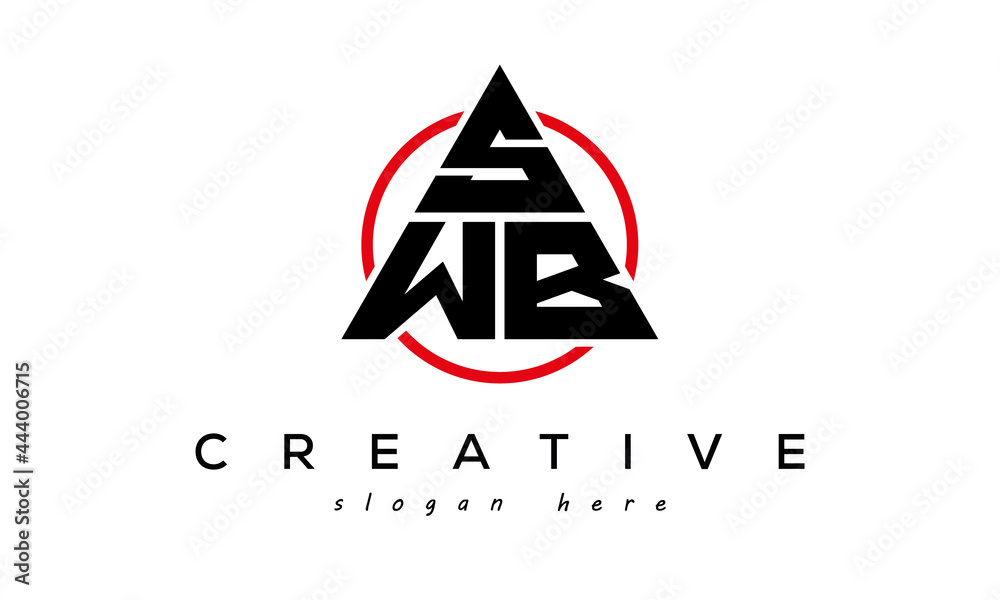 SWB triangle letter logo with circle Stock Vector | Adobe Stock