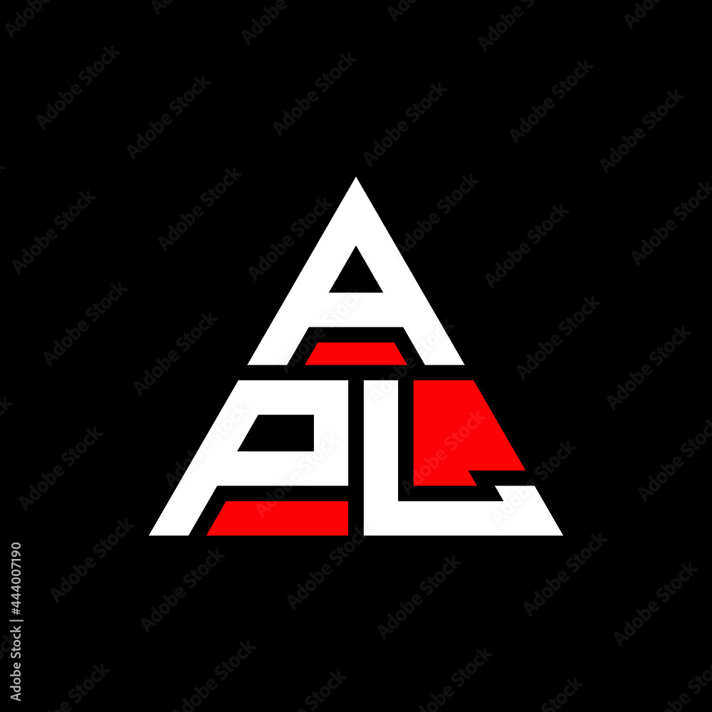 APL triangle letter logo design with triangle shape. APL triangle logo design monogram. APL triangle vector logo template with red color. APL triangular logo Simple, Elegant, and Luxurious Logo. APL 