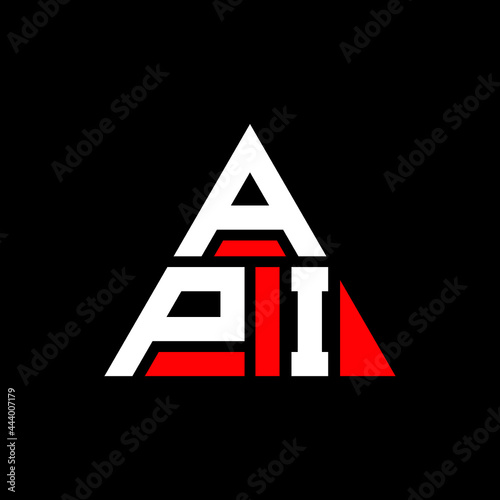 API triangle letter logo design with triangle shape. API triangle logo design monogram. API triangle vector logo template with red color. API triangular logo Simple, Elegant, and Luxurious Logo. API 
