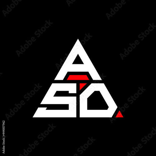 ASO triangle letter logo design with triangle shape. ASO triangle logo design monogram. ASO triangle vector logo template with red color. ASO triangular logo Simple, Elegant, and Luxurious Logo. ASO 