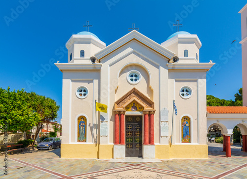 Fototapeta Naklejka Na Ścianę i Meble -  Beautiful street view in Kos Island. Kos Island is a popular tourist destination in Greece.