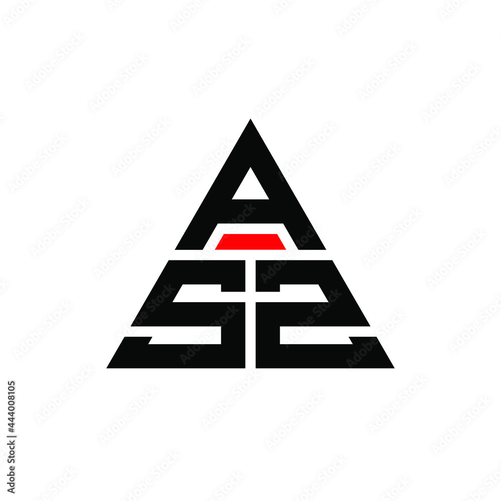 ASZ triangle letter logo design with triangle shape. ASZ triangle logo design monogram. ASZ triangle vector logo template with red color. ASZ triangular logo Simple, Elegant, and Luxurious Logo. ASZ 