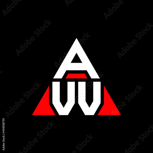 AVV triangle letter logo design with triangle shape. AVV triangle logo design monogram. AVV triangle vector logo template with red color. AVV triangular logo Simple, Elegant, and Luxurious Logo. AVV   photo