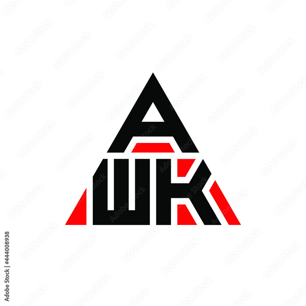 Awk triangle letter logo design with triangle shape awk triangle logo