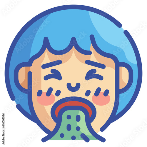 vomiting line icon