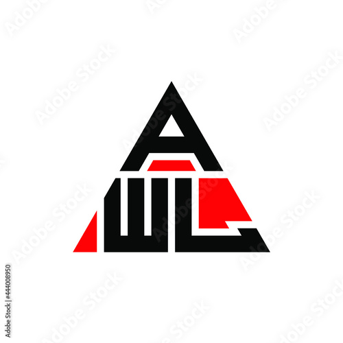 AWL triangle letter logo design with triangle shape. AWL triangle logo design monogram. AWL triangle vector logo template with red color. AWL triangular logo Simple, Elegant, and Luxurious Logo. AWL 