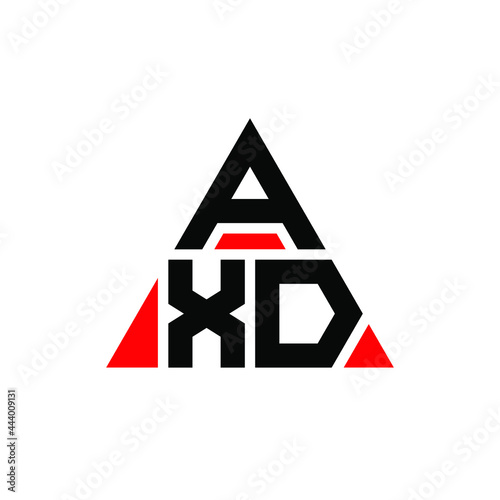 AXD triangle letter logo design with triangle shape. AXD triangle logo design monogram. AXD triangle vector logo template with red color. AXD triangular logo Simple, Elegant, and Luxurious Logo. AXD  photo