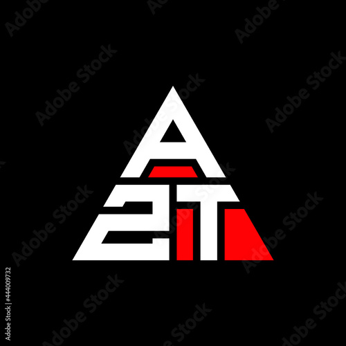 AZT triangle letter logo design with triangle shape. AZT triangle logo design monogram. AZT triangle vector logo template with red color. AZT triangular logo Simple, Elegant, and Luxurious Logo. AZT  photo