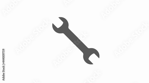 Wrench Icon. Vector isolated black and white editable illustration of a wrench