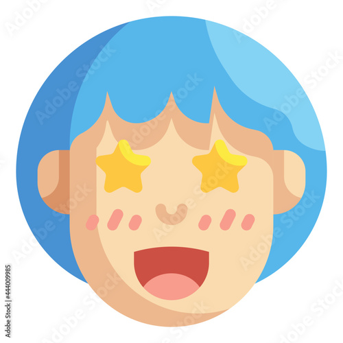 excited flat icon