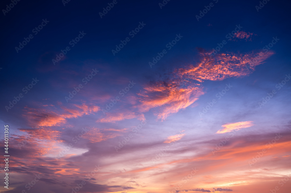 Beautiful sky and Clouds at sunset