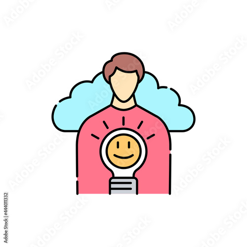 Self-understanding olor line icon. Pictogram for web page, mobile app, promo