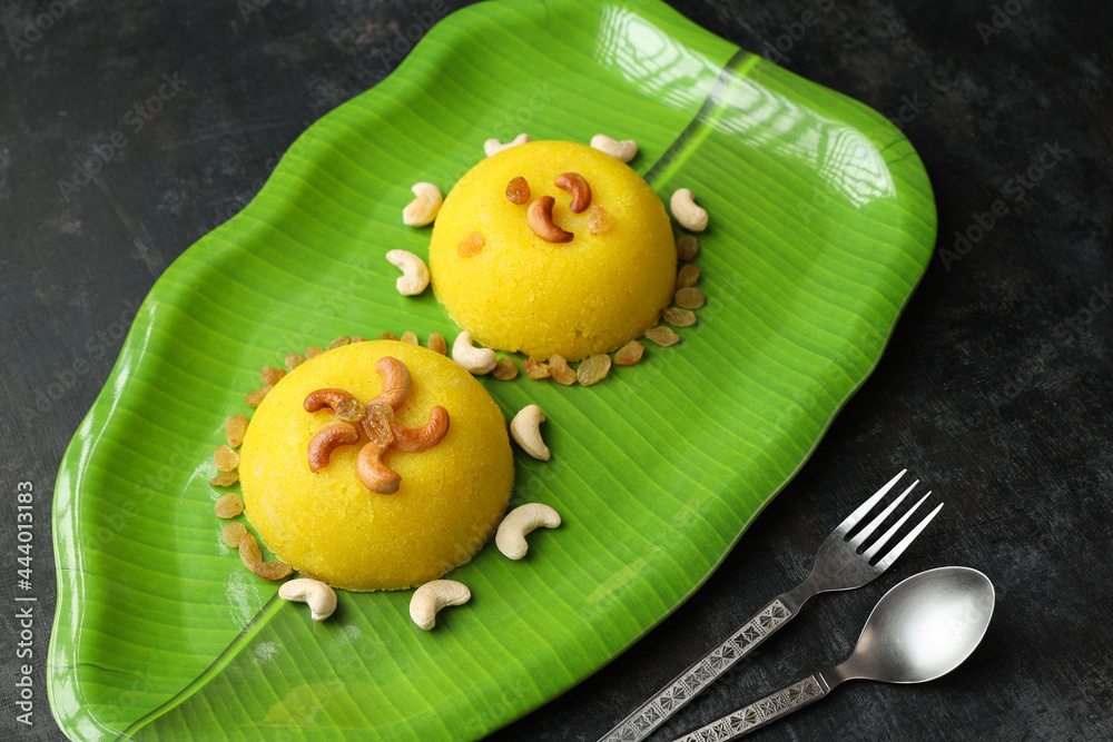 Rava kesari , Kesari bath , sheera or suji halwa Indian sweet food
