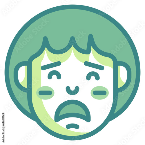 sad blue line icon