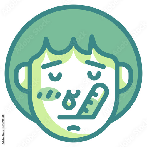 sick blue line icon