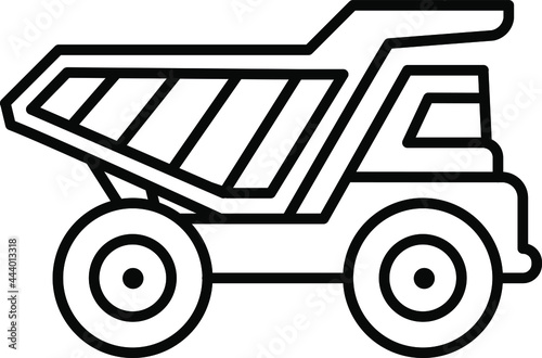 Dump truck Icon. Mining sign transparent background vector illustration