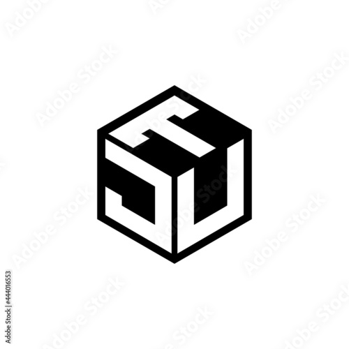 JUT letter logo design with white background in illustrator, vector logo modern alphabet font overlap style. calligraphy designs for logo, Poster, Invitation, etc.