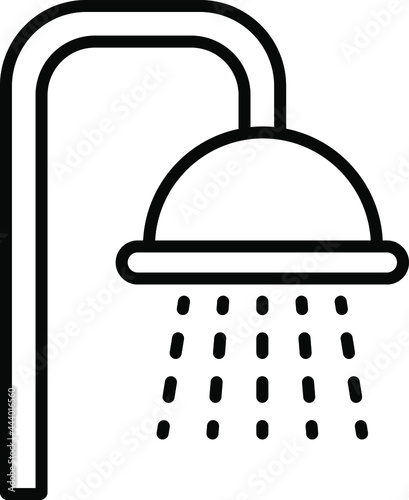 Shower icon thin line Icon. Outdoor shower Sign transparent background vector illustration